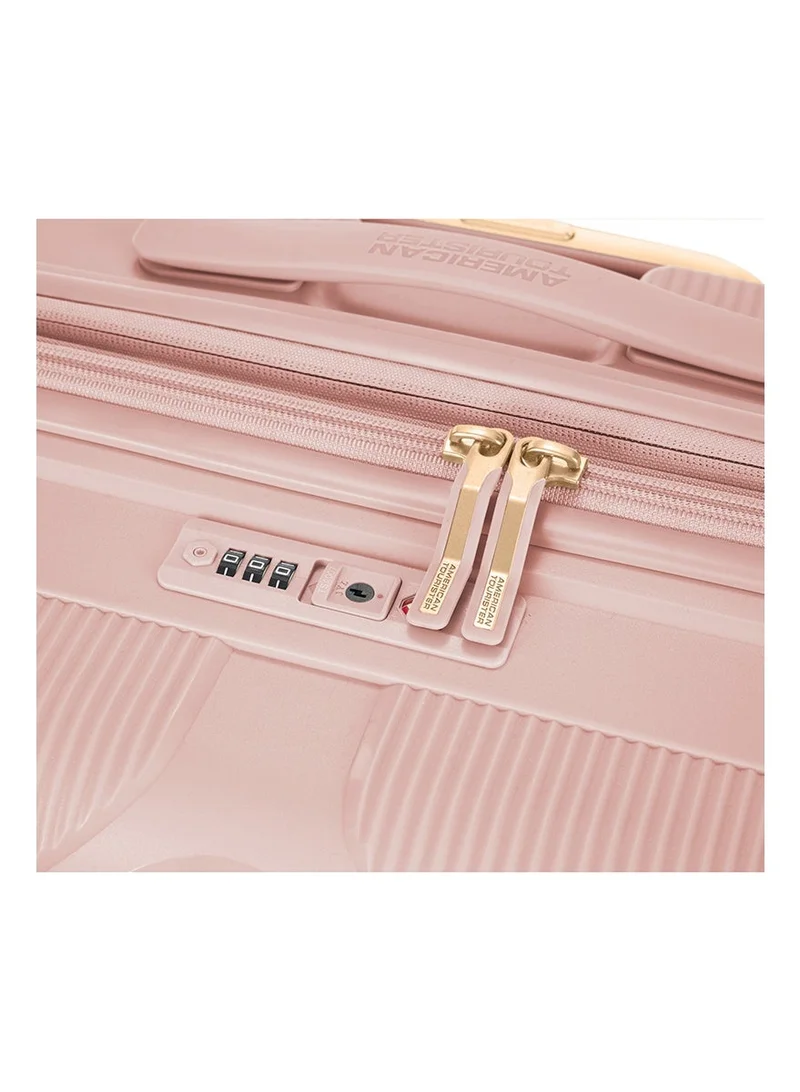 American Tourister 81 cm / 30 inch Instagon Suitcase, Check-In Size 81 cm / 30 inch, 4 Double Wheels, Hard Top, Polypropylene, Peach Blossom|DuoSaf™ Security Zipper|TSA 008 Lock|Optimov™ Shock Absorbing Wheels|Expandable - 3 Years International Warranty  | Best Price UAE